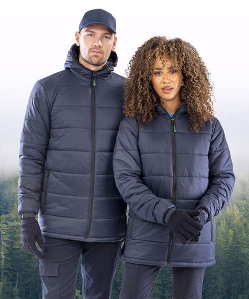 Recycled hooded padded parka